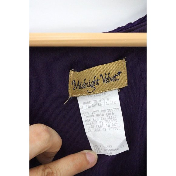 Midnight Velvet Shift Dress Womens Plus Purple Sleeveless Scoop Neck Size 16W - Picture 4 of 7